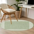 thumbnail image 5 of Light Green Geometric 3ft Round Rug, White Greek Key Design Burlap Modern Art Non-Skid Rubber Backing Large Area Rugs - Living Room Bedroom Home Office, Indoor Floor Mat Carpets Washable Rug, 5 of 9