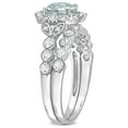 thumbnail image 3 of Everly Women's Aquamarine Topaz 10k White Gold Bridal Set, 3 of 6