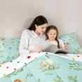 thumbnail image 4 of Castle Fairy Kawaii Elephant Lion Giraffe Bedding Comforter Set 7 Pieces for Boys Girls,Cute Flowers Animal Full Bedding Set Lightweight,Cartoon Woodland Wildlife Fitted Sheet Flat Sheet, 4 of 8
