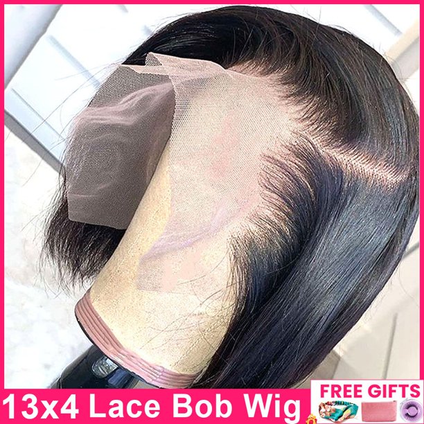 Peluca de encaje Peluca de Bob corto Pelucas de cabello humano recto de hueso prearrancado para mujeres Peluca de cabello humano virgen de doble estiramiento Pelucas de encaje de Bob Tan Jianjun unisex
