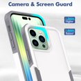 thumbnail image 6 of Decase for iPhone 14 Pro Max 6.7" Case, Dual Layer Shockproof Heavy Duty Rugged Hybrid Sturdy Protective PC + TPU 2 IN 1 Cover Case for Apple iPhone 14 Pro Max, White, 6 of 6