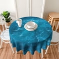 thumbnail image 3 of Ocean Waves Teal Turquoise Blue Waterproof Picnic Patio Party Round Table Cloth Cover Decorations Fabric 60 Inch Circular Tablecloth for 20-47 Inch Home Dining Room Kitchen Decor, 3 of 6