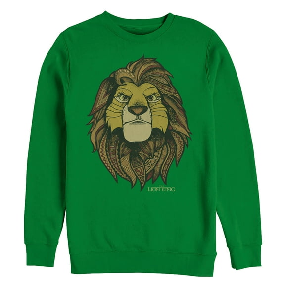 Men's Lion King Noble Simba Sweatshirt Kelly Green 3X Large
