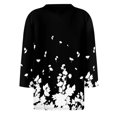 thumbnail image 5 of Plus Size 3/4 Sleeve Tops for Women Spring Fall Casual Crew Neck Graphic Tees Fashion Printed Basic T-shirts (2XL, Black), 5 of 5