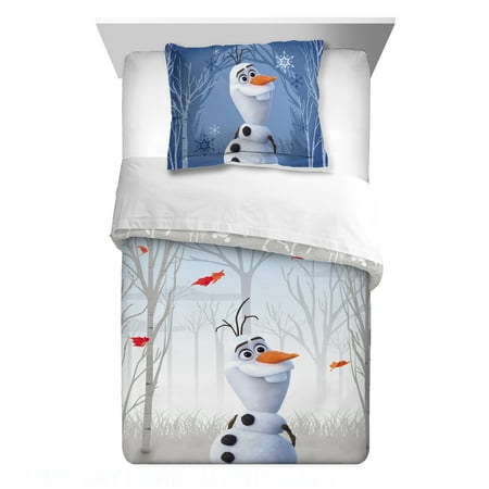 Disney's Frozen 2 Olaf Twin/Full Kids Reversible Comforter and Sham Set, Olaf's Journey