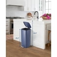 thumbnail image 4 of 8 Gallon Kitchen Trash Can, Stainless Steel Garbage Can with Lid and Inner Bucket, Step-On Square Trash Bin for Home Office Bedroom Bathroom Laundry Room - Blue, 4 of 7