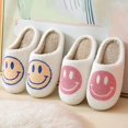 thumbnail image 2 of Smiling Face Plush Cotton Slippers Female Home Cute Thick-soled Cartoon Non-slip, 2 of 2
