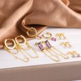 thumbnail image 6 of Alexcraft Stud Earrings Set for Women, for Multiple Piercing 14K Gold Plated Studs Earrings and Zirconia Earrings Set, Small Huggie 925 Sterling Silver Post Hoop Chain Earrings Set, 6 of 7