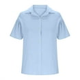 thumbnail image 5 of Summer Saving Clearance Women Short Sleeve Tops, Xunlbb Women's Short Sleeved Solided Fashionable And Comfortable T-shirt(Sky Blue,S), 5 of 5