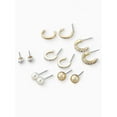 thumbnail image 4 of Time and Tru Womens Gold Stud and Mini Hoop Earring Collection, 6 Pairs, 4 of 5