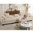 thumbnail image 3 of 114" Sleeper Sofa,U Shaped Sofa, Pull Out Bed, Convertible Oversize 2 in 1 Sleeper Sofa, Living Room, Upholstery Sofa Bed, Adjustable Sleeper Sofa, Corduroy (Beige), 3 of 12