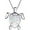 White, variant on White Gold Plated Simulated Opal Small Turtle Pendant Statement Necklace
