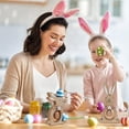 thumbnail image 4 of 2pcs Unique Easter Bunny And Eggs Decorations Wooden Tabletop Decorations For Festival Home Decor Making Your Easter Full Of Warmth And Festive Mood, 4 of 7