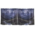 thumbnail image 7 of Yayeee Kitchen Curtains Set of 2 Light Filtering 57"x36" Over Sink Window Panels, Moonlight Mountain, 7 of 7