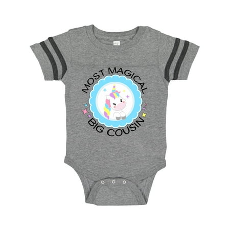 

Inktastic Most Magical Big Cousin badge- cute unicorn Gift Baby Girl Bodysuit