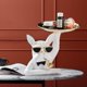 thumbnail image 2 of Bandeja para llaves con forma de bulldog, de resina, con forma de animal y fruta, para decoración del hogar, color blanco, 2 of 5