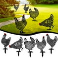thumbnail image 2 of 10 Inch Metal Rooster Yard Art - Hollow Cut Chicken Silhouette Garden Stake - Rust-Resistant Outdoor Decor for Pathway, Lawn & Backyard - Country Farmhouse Style Decoration, 2 of 8