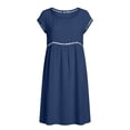 thumbnail image 4 of YTCAMLO 100%Cotton Summer Dresses for Women Fashion Boho Hollow Out Trim Short Sleeve Maxi Dress Comfy Breathable A Line Long Dresses, 4 of 9