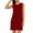 Red, variant on Women's Sleeveless Tank Mini Dress Crew Neck Casual Loose Solid Summer Shift Sundress with Side Slit Daily Beach Wear S