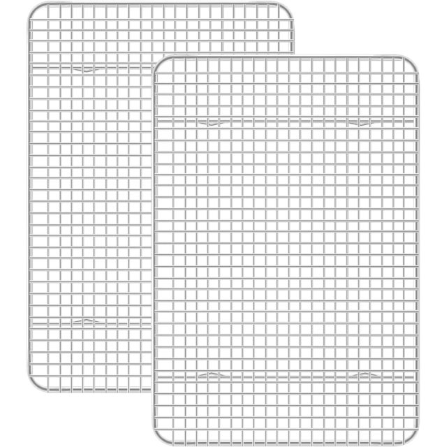 HILELIFE Cooling Rack, Oven Safe, 15 x 10 inches Baking Rack for Oven Cooking, 2 Pack Stainless Steel Wire Rack for Baking