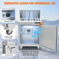 thumbnail image 6 of KFFKFF 28" Professional Cold Storage Unit & Salad Preparation Table, 7.4 Cubic Feet Stainless Steel Chilled Food Preparation Station with 12 Containers, Cutting Board, Defrosting Fridge with Lock, 6 of 9