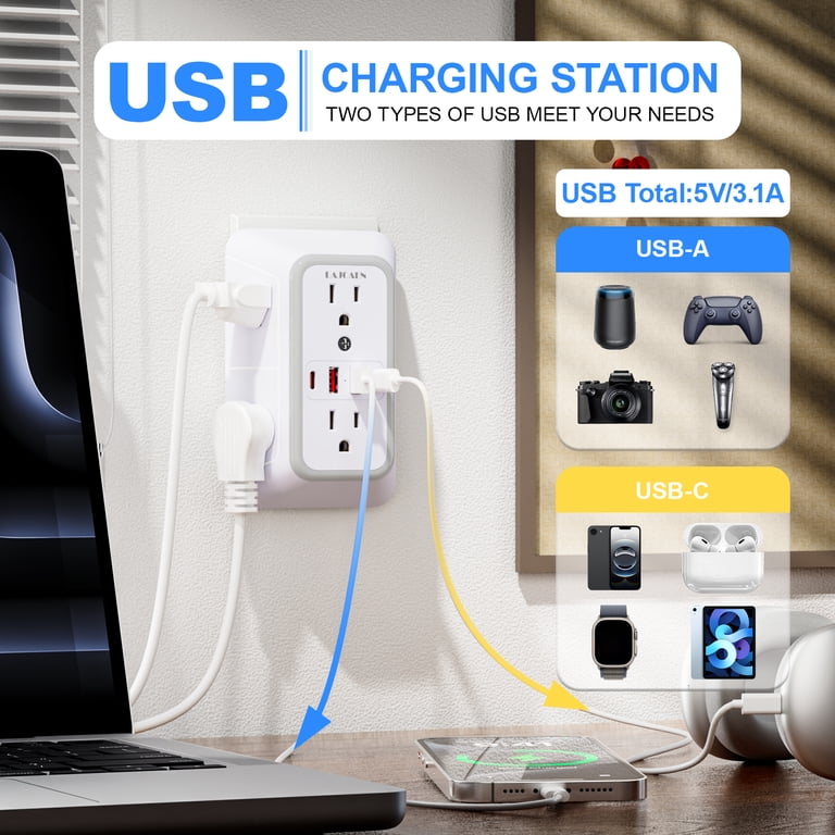 JcBlaon 3-Pack Surge Protector with 6 Outlets photo 8