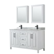 Wyndham Collection Wcv252560dunsmed Daria 60" Free Standing Double Vanity Set - White /