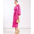 thumbnail image 5 of Pink Sequin Wrap Midi Dress, 5 of 6