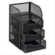 thumbnail image 1 of Organizador de Escritorio con Cajón, Cesta para Sujetapapeles, Espacio de Trabajo, Oficina, Metálica., 1 of 5