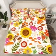 thumbnail image 2 of Castle Fairy Cartoon Mushroom 3pcs Twin Sheet Sets,Vintage Flower Twin Fitted Sheet,Spring Garden Breathable Flat Sheet,Breathable Botanical Home Decor, 2 of 7