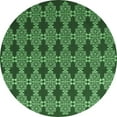 thumbnail image 1 of Ahgly Company Indoor Round Abstract Emerald Green Contemporary Area Rugs, 7' Round, 1 of 4