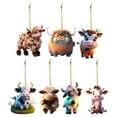 thumbnail image 2 of Darzheoy Cartoon Cow Decorative Hanging Ornaments for Christmas Tree, Cute Cartoon 2D Acrylic Highland Cow Pendants Christmas Tree Decorations(2 pcs), 2 of 5