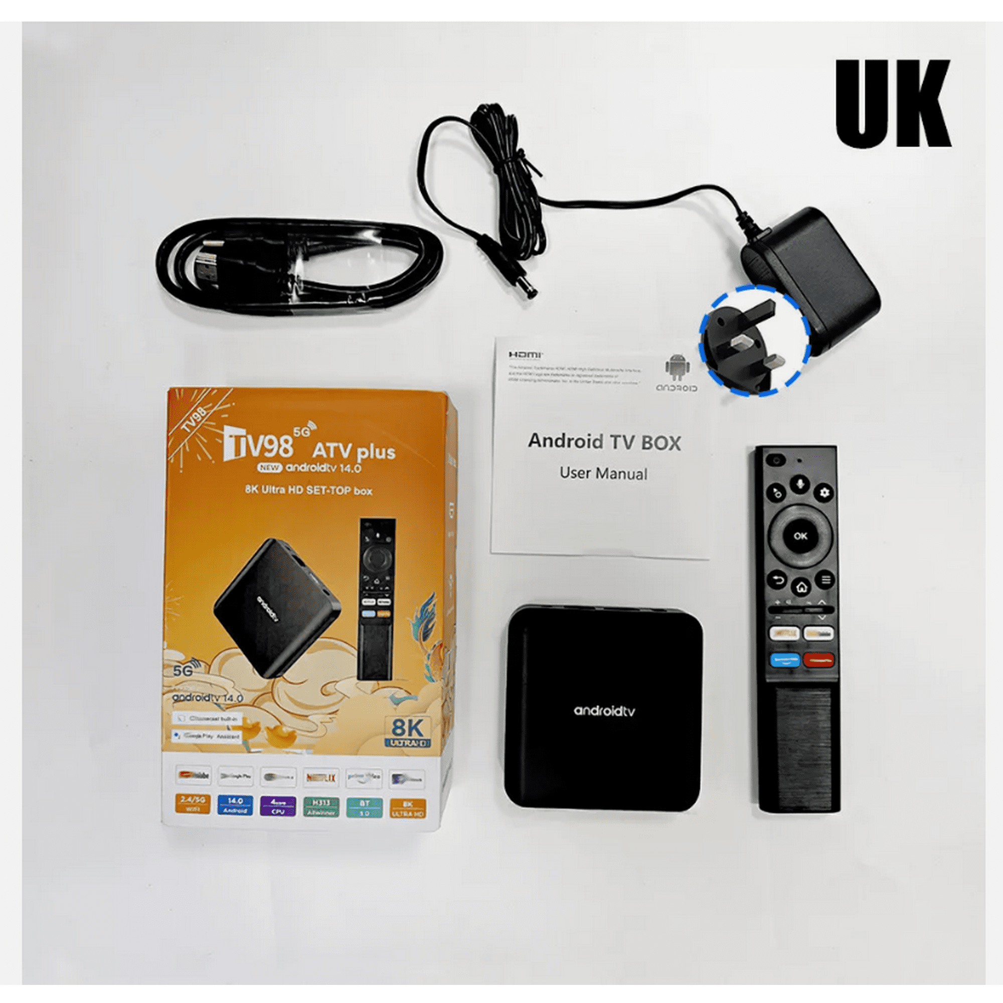 その他 Android TV box TV98 PLUS Smart Android TV Box, Media Player with Android 14.0 OS