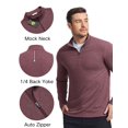 thumbnail image 5 of Pinspark Men's Quarter Zip Up Lightweight Pullover Mock Neck Sweatshirts Long Sleeve Golf shirts Performance Athletic Casual, 5 of 6