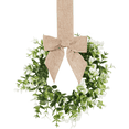 thumbnail image 2 of Small Wreath, 9 Inch Faux Eucalyptus Mini Wreath, Farmhouse Decor with Soft Linen Bow for Kitchen Cabinet, Window, Wall and Porch Display, 2 of 4