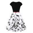 thumbnail image 4 of Mefallenssiah Femmes Été Casual Manches Courtes Fronde Col Rond Imprimé Robes Mi-Longues Robe, 4 of 4