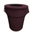 thumbnail image 1 of LA Linen LA Linen Stretch Spandex Trash Can cover 44-Gallon Round,Eggplant, 1 of 1