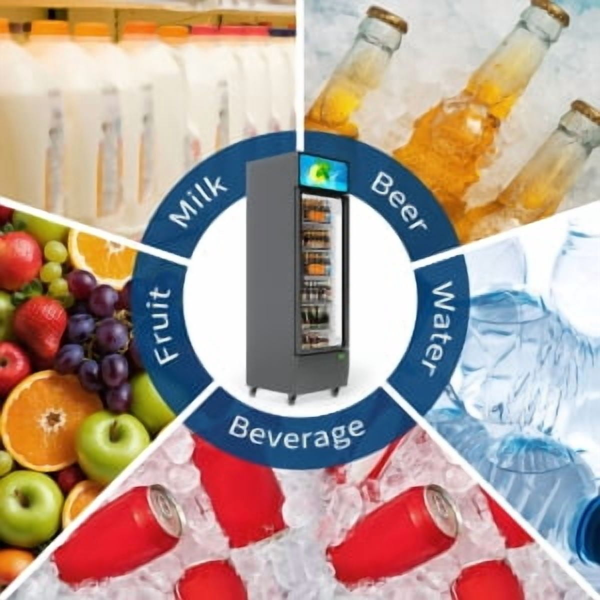 Ataucjin Commercial Display Refrigerator,13.1 Cu. Ft. Glass Door Display Refrigerator Upright Beverage Merchandiser with LED Light & Customizable Shelves,Perfect for Shops, Pubs, and Home Use