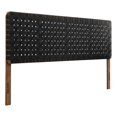 thumbnail image 1 of Pemberley Row Vegan Leather Walnut Black King Headboard Rectangular Adjustable Assembly Required, 1 of 8