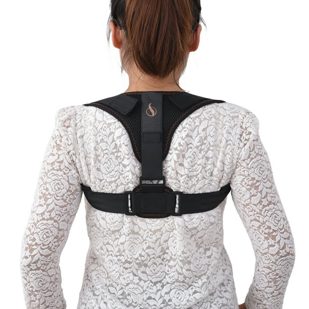 Perfect Copper Infused Support Compression Black Posture Doctor Anti Odor Fabric Brace Posture Corrector One Size Fits A Walmart Com Walmart Com