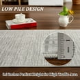 thumbnail image 3 of Area Rug 2'x6' Runner Rug Living Room Rugs Modern Stripe Style Low Pile Carpets for Bedroom Entryway Office Dining Table Grey, 3 of 7