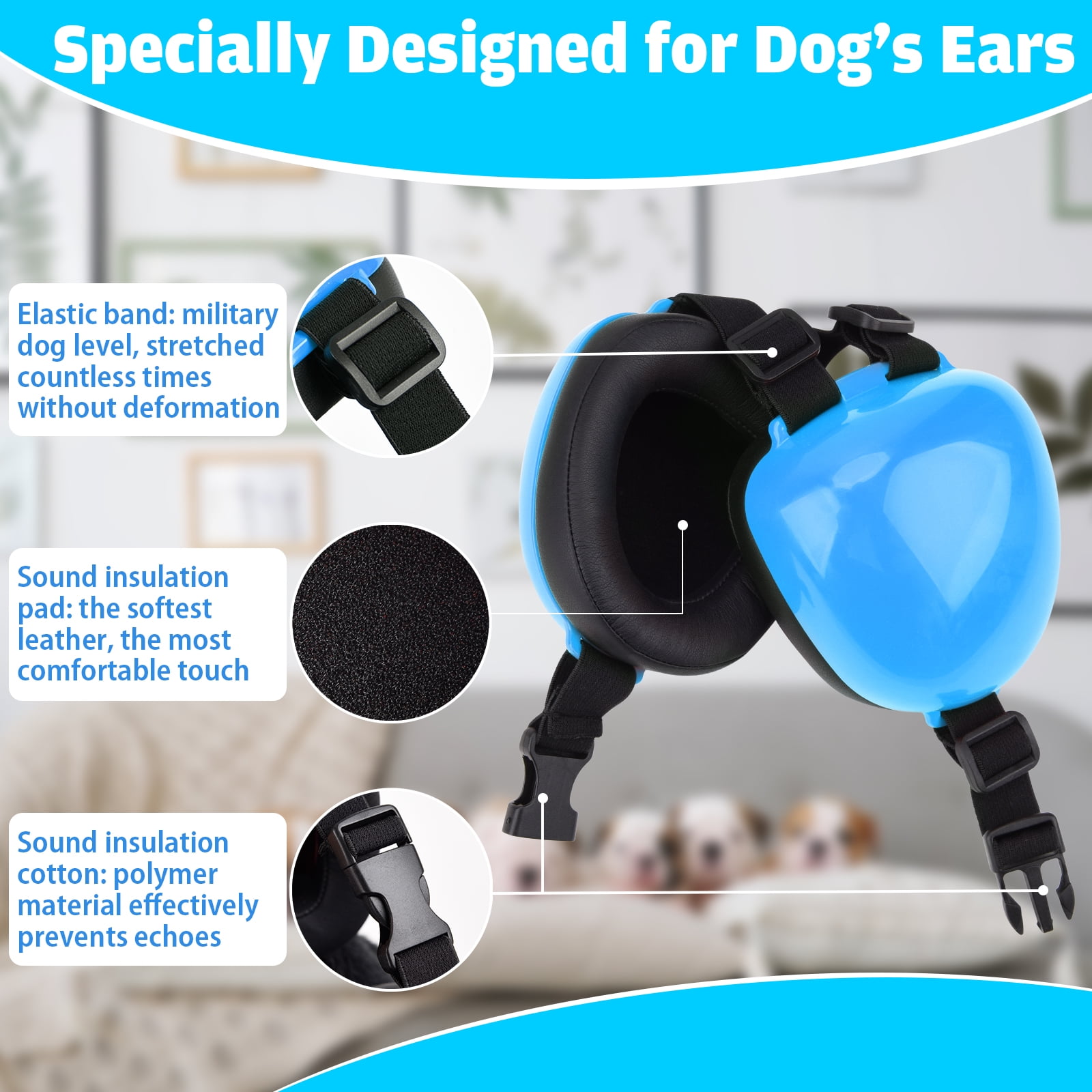 Headphones with top dog ears