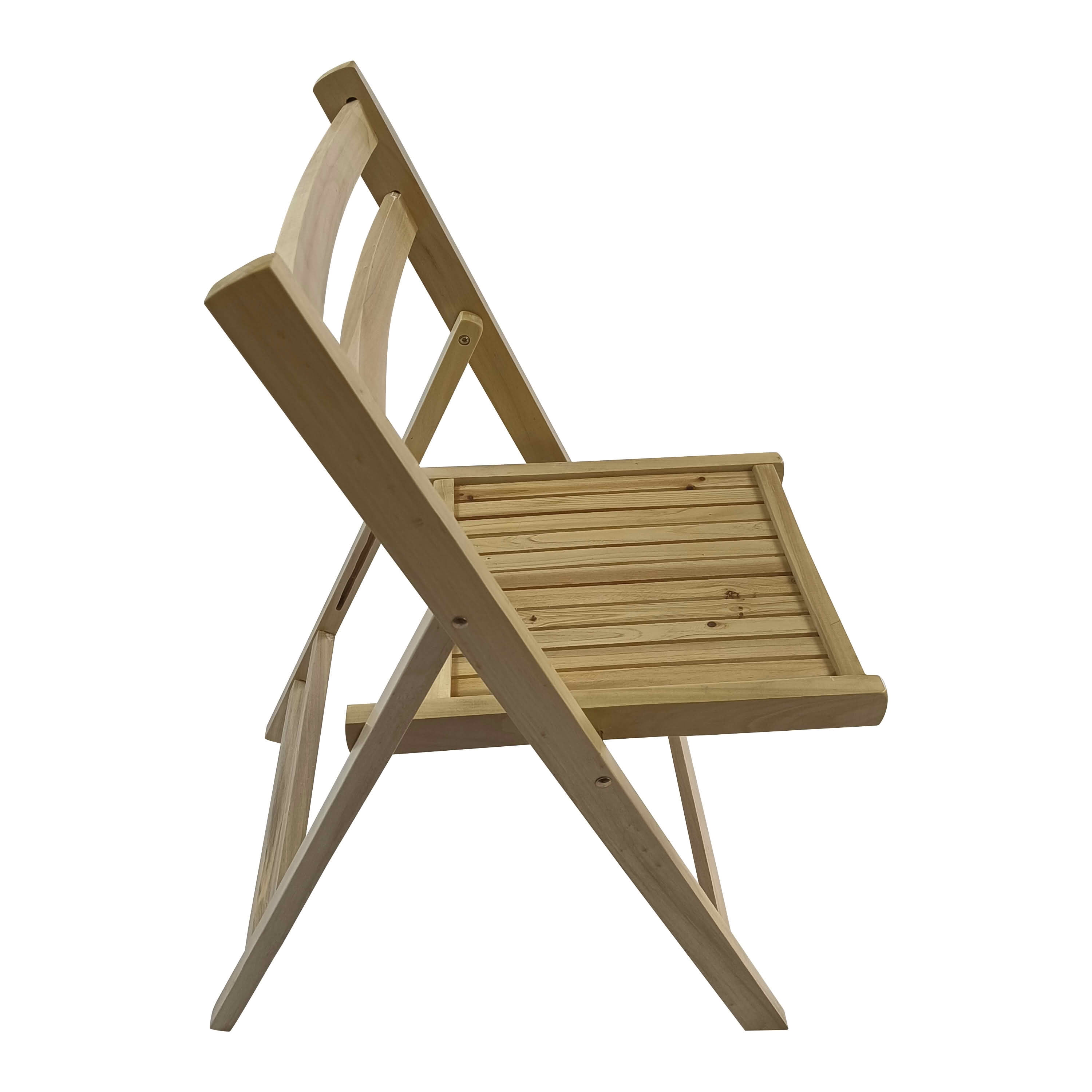 MAYEERTY Set of 4 Honey Solid Wood Slatted Folding Chairs, Portable Foldable Event Dining Chairs for Indoor Outdoor Wedding Kitchen Balcony, Holds 200 LBS