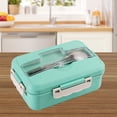 thumbnail image 7 of AZXY Barley Straw Bento Box, Adult Lunch Bento Box, Microwaveable Divided Food Storage Bentgo Box, Portable Sealed Container with Stainless Steel Tableware 8.26x5.51x2.95in Green, 7 of 7