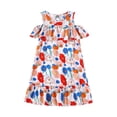 thumbnail image 2 of Économies d'Été! Robe d'Été pour Enfants, Robes Décontractées pour Filles en Liquidation, Nouvelle Robe d'Été à la Mode pour Filles à Manches Courtes Volantées, Col Rond, Imprimée, Robe, Jolie Robe Débardeur, 2 of 3