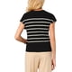 thumbnail image 3 of SUÉTER SIN MANGAS CHIC PARA MUJER CON CUELLO ALTO Y ESTAMPADO A RAYAS, TOP DE PULLOVER DE PUNTO RIBETEADO, TALLA 2XL, NEGRO, 3 of 5