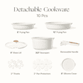 thumbnail image 3 of CAROTE 10-Piece Nonstick Pots and Pans Set, Kitchen Cookware Set with Detachable Handle, Induction Compatible, White, 3 of 6