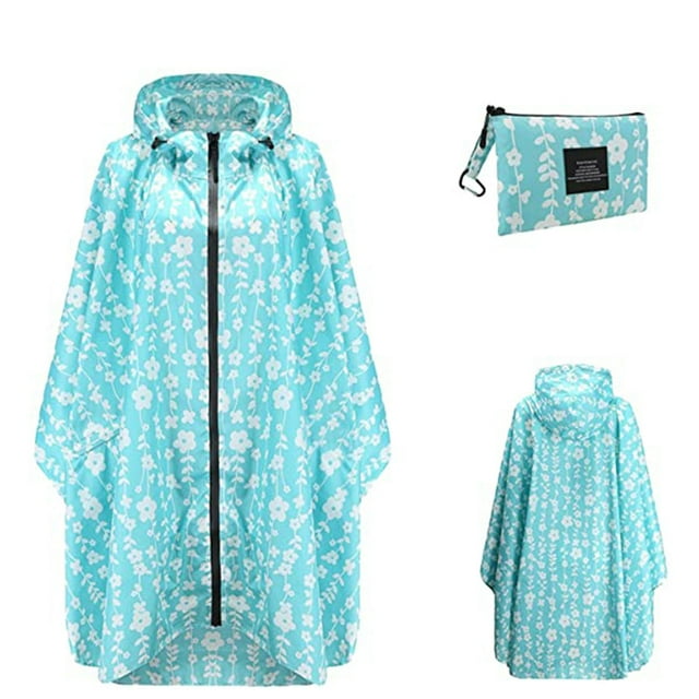 Fiogavroetic Fashion Women Rain Jacket Coat Printing Hooded For Adults With Pockets Tops