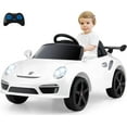 thumbnail image 1 of Licensed Porsche 12V Pink Ride on Car by OLAKIDS, Electric Vehicle Battery Powered with Remote Control, Headlight, Bluetooth, Power Display, 4 Wheeler Toys for Kids Girls Boys, 1 of 8