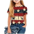 thumbnail image 5 of oelaio Kids Graphic Tees Boys Girls American Flag Shirt 4th of July Celebration Tee Independence Day Patriotic Tops Mint Green 9-10 Years, 5 of 6